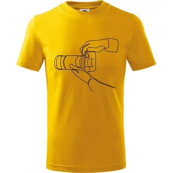 Fotograf jedním tahem - Tričko dětské bavlněné - 98 cm / 2 roky ( Žlutá )