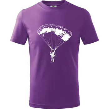 Parašutista - Tričko dětské bavlněné - 104-110cm / 3-4 roky ( Fialová )