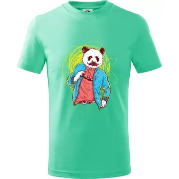 Panda Bear - Tričko dětské bavlněné - 98 cm / 2 roky ( Mátová )