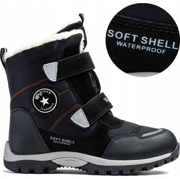 Dámská zimní obuv Sněhule ZATEPLENÉ kožíškem VODĚODOLNÉ Soft Shell DEZÉN PODRÁŽKY suchý zip Wojtyłko