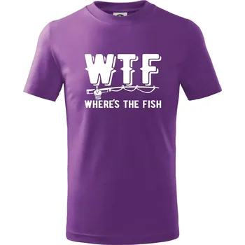 Wheres's the Fish WTF - Tričko dětské bavlněné - 146 cm/10 let ( Fialová )