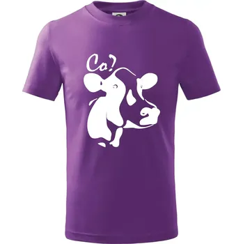 Zmatená kráva - Tričko dětské bavlněné - 122 cm/6 let ( Fialová )