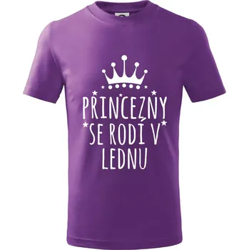 Princezny se rodí v lednu - Tričko dětské bavlněné - 158 cm/12 let ( Fialová )