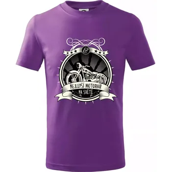 Nejlepší motorkář na světě - Tričko dětské bavlněné - 146 cm/10 let ( Fialová )