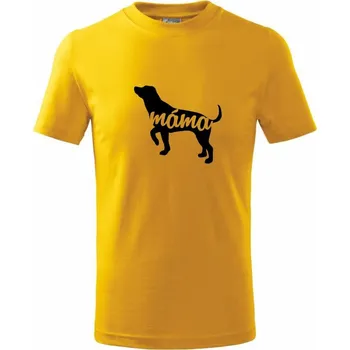 Labradorský retrívr máma obrys - Tričko dětské bavlněné - 98 cm / 2 roky ( Žlutá )