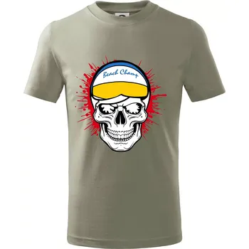 Beach volejbal lebka - Tričko dětské bavlněné - 98 cm / 2 roky ( Light khaki )