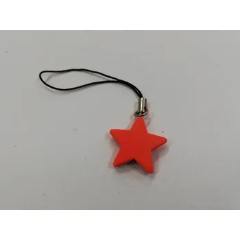 Fimo přívěsek na mobil - hvězda - neon oranžová