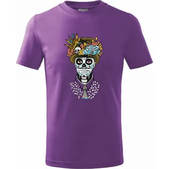 Mexická maska - muž (Pecka design) - Tričko dětské bavlněné - 104-110cm / 3-4 roky ( Fialová )
