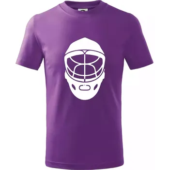 Florbal maska - Tričko dětské bavlněné - 146 cm/10 let ( Fialová )