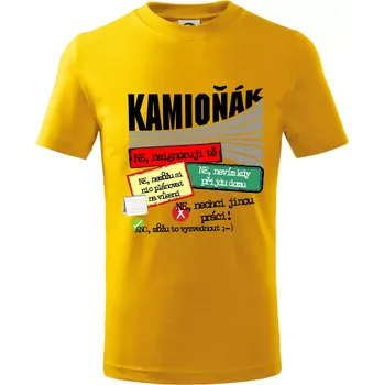 Chlapecké tričko Výhody řidiče kamionu - Tričko dětské bavlněné - 98 cm / 2 roky ( Žlutá )