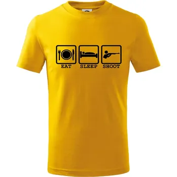 Chlapecké tričko Eat sleep shot - Tričko dětské bavlněné - 134 cm/8 let ( Žlutá )