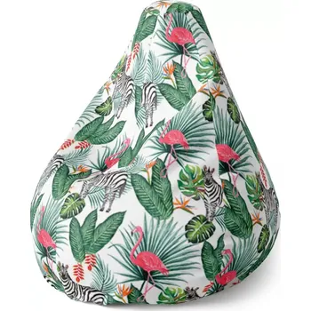 Sedací pytel Sablio Sedací vak Pear Zebra a plameňák - 70 x 95 x 15 cm