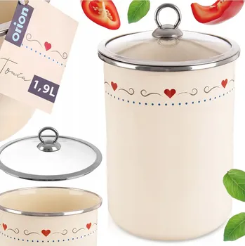 Dóza na potraviny Smaltovaná kuchyňská dóza na sypké potraviny, kávu, těstoviny, sůl 1,9 l