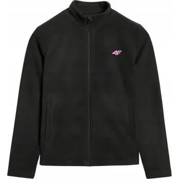 Dívčí mikina Dívčí fleecová mikina 4F černá 4FJWAW25TFLEF346
