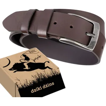 Opasek DIVOKÝ DŽÍN KOŽENÝ OPASEK PÁNSKÝ HNĚDÝ PRAVÁ LÍCOVÁ KŮŽE VELIKOST 90