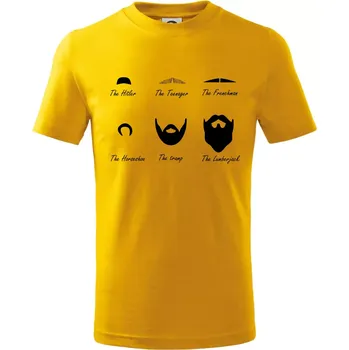 Chlapecké tričko Types of men - Mustache - knírek - Tričko dětské bavlněné - 98 cm / 2 roky ( Žlutá )