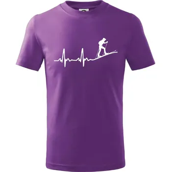EKG skialpinismus - Tričko dětské bavlněné - 104-110cm / 3-4 roky ( Fialová )