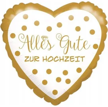Balónek Fóliový balónek Standard svatba zlaté tečky