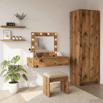 Toaletní stolek vidaXL Kosmetický stůl Hnědá 83 x 40 x 70 cm kompozitní dřevo [865233]