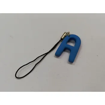 Přívěsek Fimo přívěsek na mobil - písmeno "A" modrý