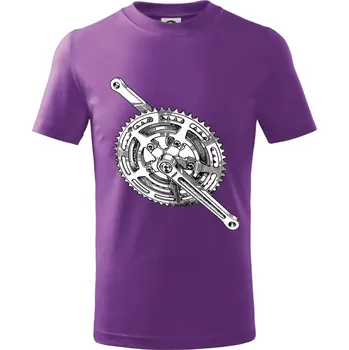 Cyklo převodník - Tričko dětské bavlněné - 134 cm/8 let ( Fialová )