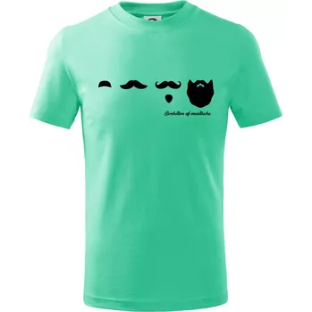 Evolution mustache - Tričko dětské bavlněné - 98 cm / 2 roky ( Mátová )