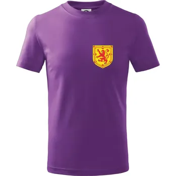 Skotský lev - prso - Tričko dětské bavlněné - 146 cm/10 let ( Fialová )