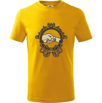Táta a syn pěsti - Tričko dětské bavlněné - 98 cm / 2 roky ( Žlutá )