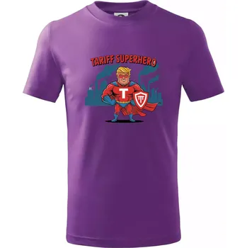 Tariff Superhero Trump - Tričko dětské bavlněné - 104-110cm / 3-4 roky ( Fialová )