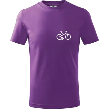 Obrázek kola na prsu ebike - Tričko dětské bavlněné - 98 cm / 2 roky ( Fialová )