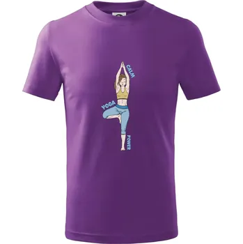 Calm yoga power (Radek Pilař ART) - Tričko dětské bavlněné - 158 cm/12 let ( Fialová )