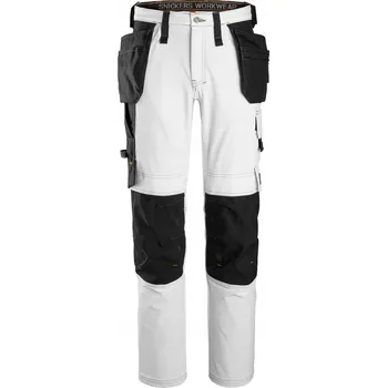 Pánské pracovní kalhoty Snickers, plně strečové BOZP kalhoty 6271, bílé, velikost 120