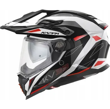 Helma na motorku Kappa Přilba Dual off road KV33 Wizard Bílá černá červená S