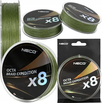 Šňůra Neco Octa Braid Expedition x8 150 m 0,06 mm zelená