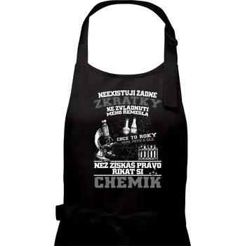 Kuchyňská zástěra Chemik zkratky - Dámská zástěra na vaření - Univerzální velikost ( Černá )