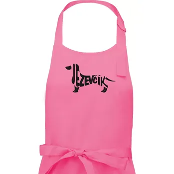 Kuchyňská zástěra Jezevčík - CZ - Dámská zástěra na vaření - Univerzální velikost ( Růžová )
