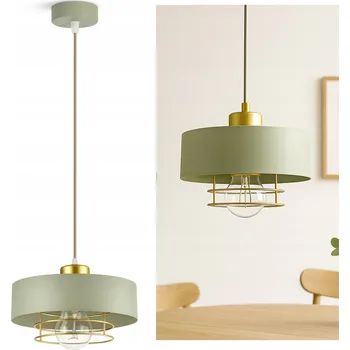 Závěsné Stropní Svítidlo Lustr Béžová ECRU Zlatá 1xE27 LED 760-EZ1-200