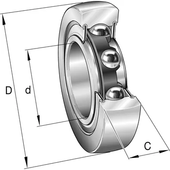 LR6001-2RSR INA jednořadá kuličková kladka, oboustranně krytá pryží