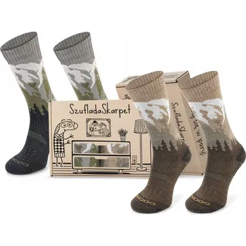 Pánské ponožky Sada 2 párů teplých trekových ponožek s 38% merino vlny -