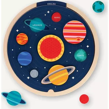 Puzzle Petit Collage Vkládací puzzle vícejazyčné Sluneční Soustava - poškozený obal