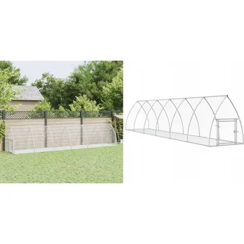 Klec pro králíky, stříbrná, 600x105x120 cm, ocel