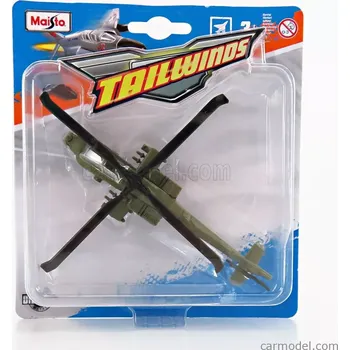 autíčko Maisto Hughes Ah-64 Apache Helicopter 1975 1:100 Vojenská Zelená