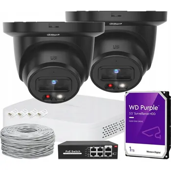 IP kamera MONITOROVACÍ SYSTÉM S KAMERAMI DAHUA 2x IPC-HDW2849TM-S-IL IR/LED 30M PoE A ZÁZNAMOVÉ ZAŘÍZENÍ