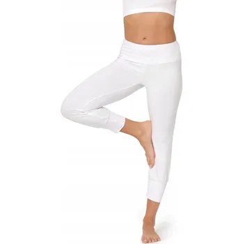 Dámské legíny Jógové kalhoty 3/4 harémky legíny dámské BLV50-283 Bílé XS