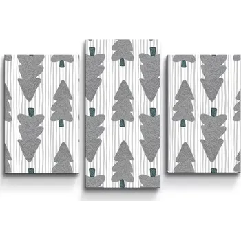 Obraz Sablio Obraz - 3-dílný Šedé stromky - 75x50 cm