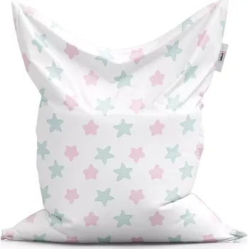 Sedací pytel Sablio Sedací vak Classic růžové a modré hvězdy - 150x100 cm