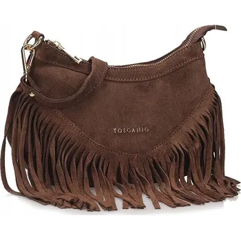 Kabelka Toscanio kabelka, hnědá kožená kabelka přes rameno z pravé kůže