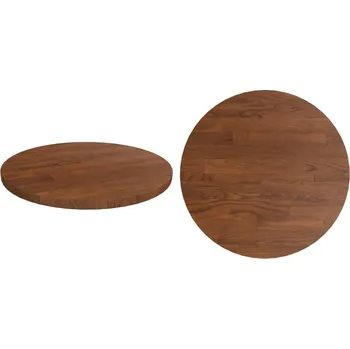 Konferenční stolek Masivní dub, Kulatý deska pro stolek, 5 cm, tmavě hnědá, Ø30x1
