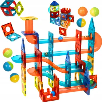 ostatní stavebnice Magnetické Stavebnice s kuličkovou dráhou, 96 prvků, vzdělávací stavebnice