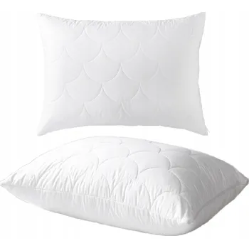 Polštář ANTIALERGICKÝ POLŠTÁŘ PROŠÍVANÁ 50x50 BÍLÝ NA ZIP MĚKKÁ KULIČKA VYSOKÁ